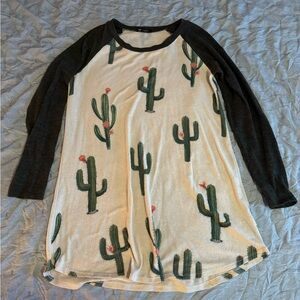 3/4 sleeve cactus top